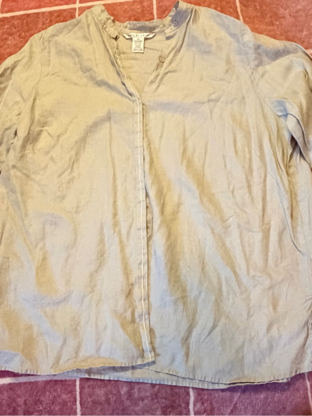 Max Studio Light Beige Button-Down Blouse